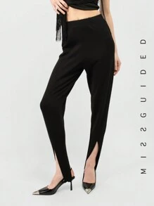 MISSGUIDED Stirrup Leggings - Black - View 1