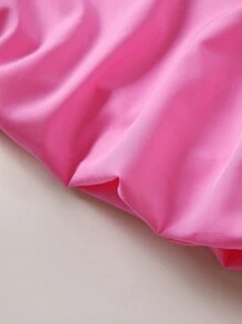 Flirla 大尺碼印花休閒及日常穿著細肩帶裙,適用於春夏 - 粉色 - 查看 5