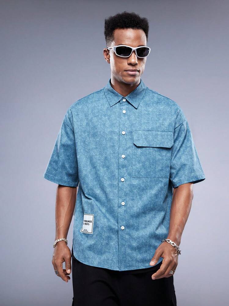 Men's Fashion Woven Casual Short Sleeve Shirt