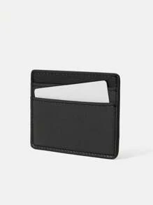Rick and Morty X SHEIN Cartoon And Letter Print Mini Card Holder Wallet - Black - View 3