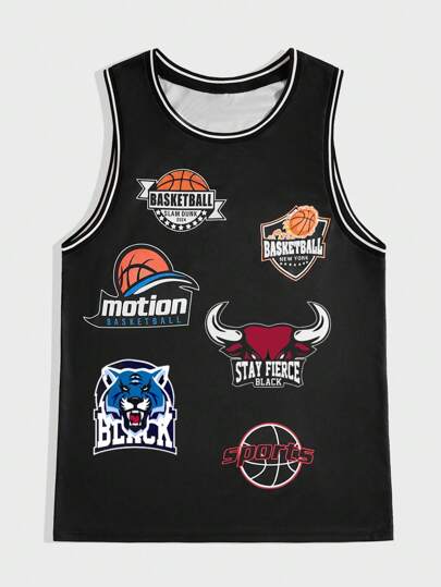 Prep Men's Basketball Jersey Tank Top With Brand Logo, School, Rave