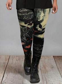 Flirla 大尺碼全長印花緊身褲 - 彩色 - 查看 6