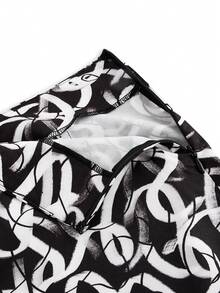 Studio sunshine Women's Printed High Slit Skirt For Summer - Black - View 3