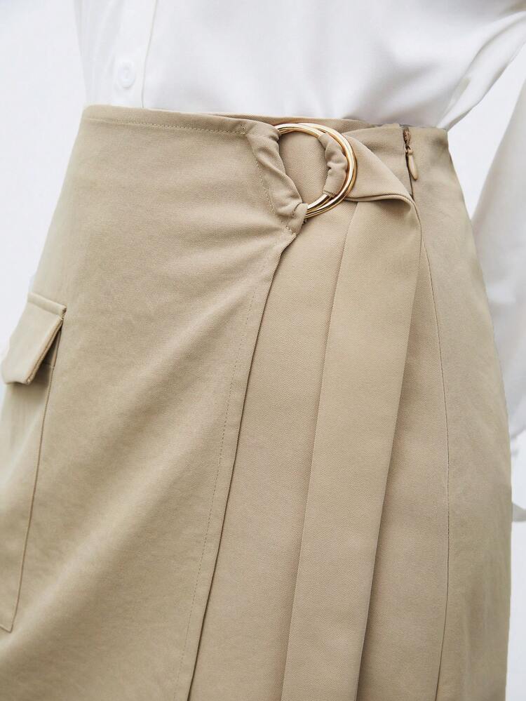 Summer Casual And Elegant Wrapped Skirt For Office And Leisure