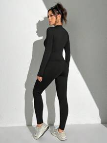 SHEIN Essnce 2pcs/Set Women Casual Minimalist Knitted Long Sleeve Bodycon