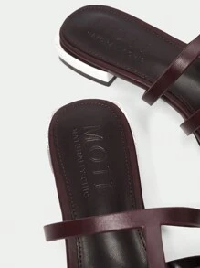 MOTF PREMIUM GIÀY BẰNG MŨI NHỎ ĐƠN GIẢN & THOẢI MÁI DÀNH CHO NỮ CHO LỄ HALLOWEEN VÀ GIÁNG SINH MÙA HÈ VÀ THU - màu nâu - Xem 4