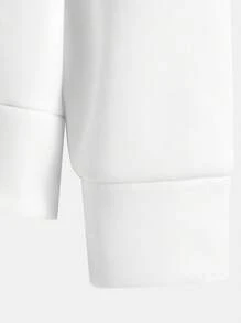 Manfinity EMRG Men's Loose Fit Pattern Printed Thermal Lined Hoodie For Warmth - White - View 5