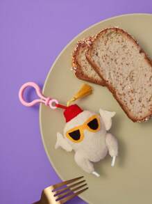 FRIENDS X SHEIN Colgante de peluche de pavo para decoración de bolsos, regalos