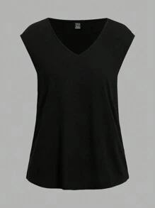 SHEIN LUNE 3入組簡約休閒V領背心，適用於夏季 - 彩色 - 查看 3