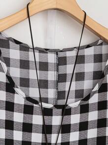 EMERY ROSE Kích thước lớn Kẻ sọc Vòng cổ Ngắn tay Mùa hè Đầm - Đen và trắng - Xem 4