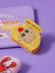 FRIENDS X SHEIN Và Lá thư In Móng vuốt tóc Clip - Nhiều màu - Xem 4