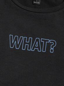 Manfinity VCAY 男士字母印花針織短袖t恤和長褲套裝