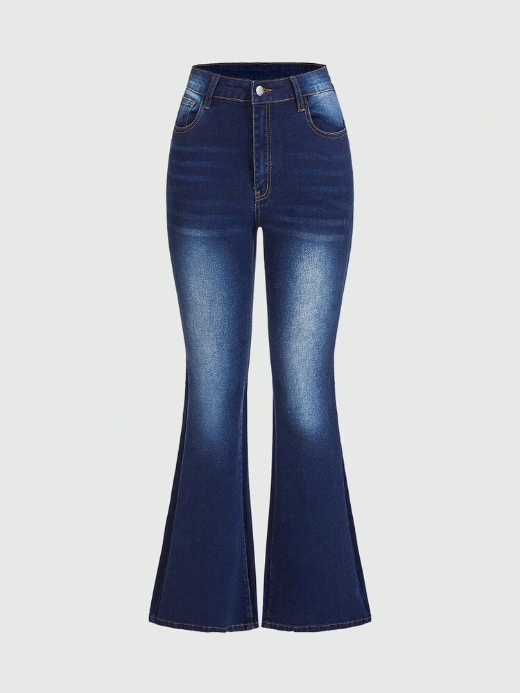 Women's Rhinestone Decor Flare Jeans