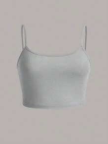 SHEIN EZwear Áo có dây đeo spaghetti màu trơn thông thường, phù hợp cho phụ nữ có kích thước lớn, mùa hè - Nhiều màu - Xem 8
