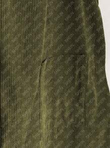 SHEIN LUNE 大尺碼純色v領無袖連衣裙 - 綠色 - 查看 5