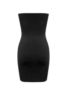 LovelyWholesale Summer Crystal Decor Heart Hollow Out Bandeau Bodycon Dress - Black - View 2