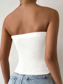 Chiquease Của phụ nữ Mùa hè Trắng Xoắn Xu hướng: Cắt giảm Áo Bandeau - trắng - Xem 2