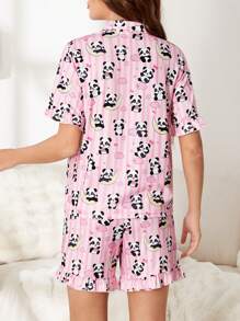 In gấu trúc Thoải mái Bộ đồ ngủ - Hồng - Xem 2