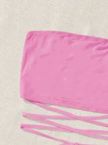 Soleia 女性夏季純色無肩帶短上衣