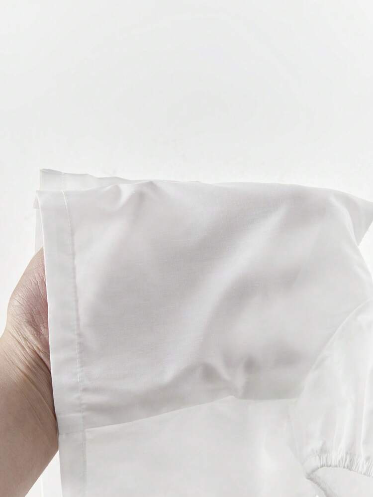 Baby Girl Casual Summer White Princess Sleeve Top And Color-Block Long Pants Set