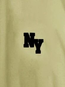 SHEIN Cottnline Men Letter Graphic Tee - Beige - View 4