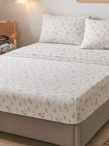 3 cái/bộ 100% Hình hoa Bộ Fitted Sheet Without Filler , In Hoa Chăn Vừa vặn Đối với Phòng ngủ - Nhiều màu - Xem 2