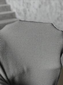 Slaydiva 純色無袖翻蓋口袋緊身連身褲 - 淺灰色 - 查看 8