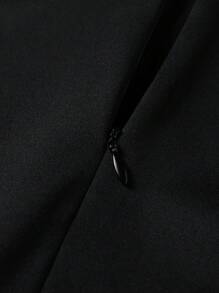 EMERY ROSE Damen Große Größen Schwarzweiss Farbblock ärmelloses Kleid, Damen Outfit für den Sommer