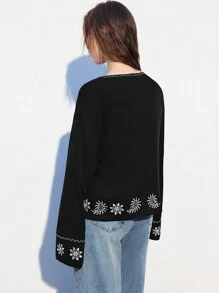 Maija 女式花卉印花宽领长袖衬衫（配腰带）春夏季