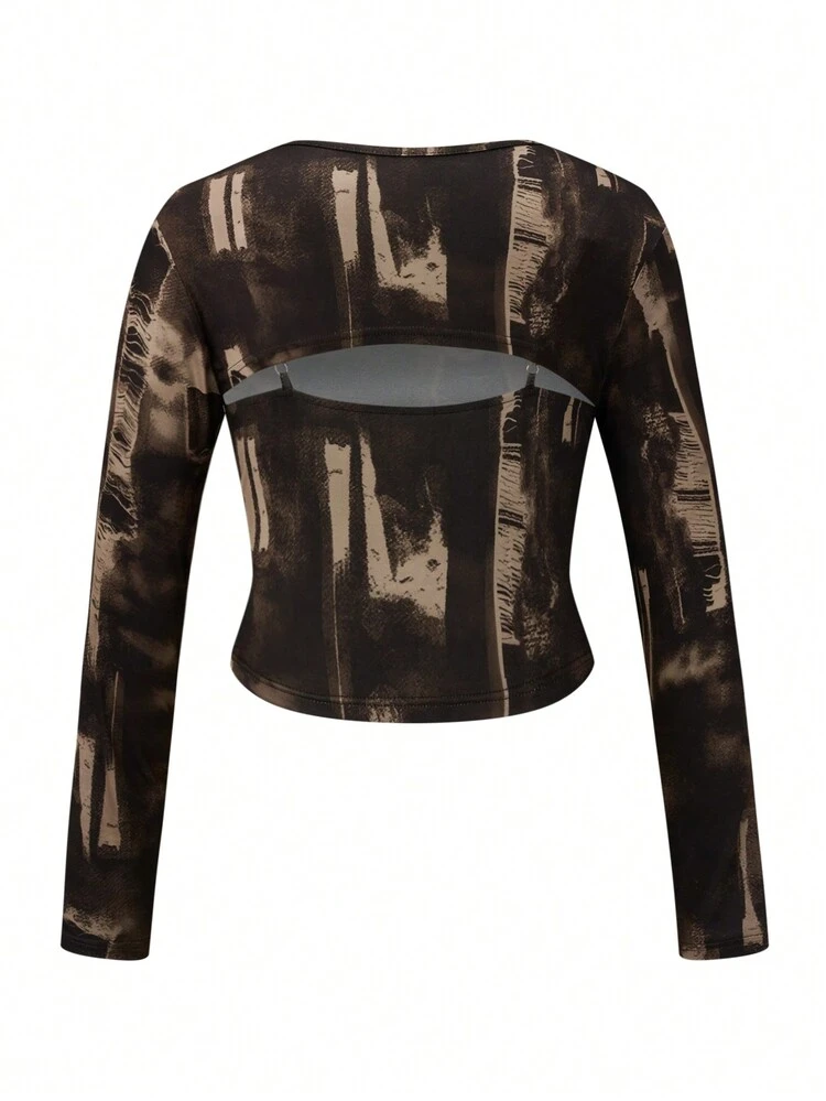 Plus Size Women's Boho Music Style Tie Dye Top & Pants Set, Grunge Fashion