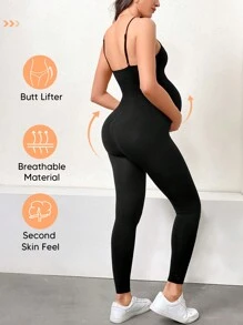 孕婦背心高彈力連身褲,有彈性的肚皮