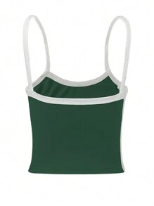 INAWLY 女士拼色修身吊带背心 夏季图案 T 恤 女士上衣