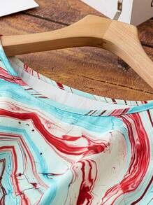 大尺碼扎染圓領襯衫 - 彩色 - 查看 5