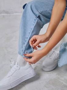 SHEIN Túi nắp bên cạnh Quần jean chở hàng - Rửa nhẹ - Xem 4