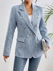 RosyDaze Women's Elegant Fashionable Commuter Suit Jacket Fall Cloth For Women - Blue - View 6