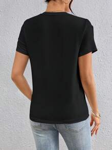 Chiquease Women's Summer Fashion Solid Color T-Shirt With Tassel Design