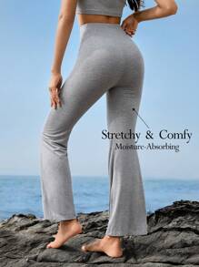 Ocili Quần dài ống loe màu xám mịn màng và thoải mái - Xám - Xem 2