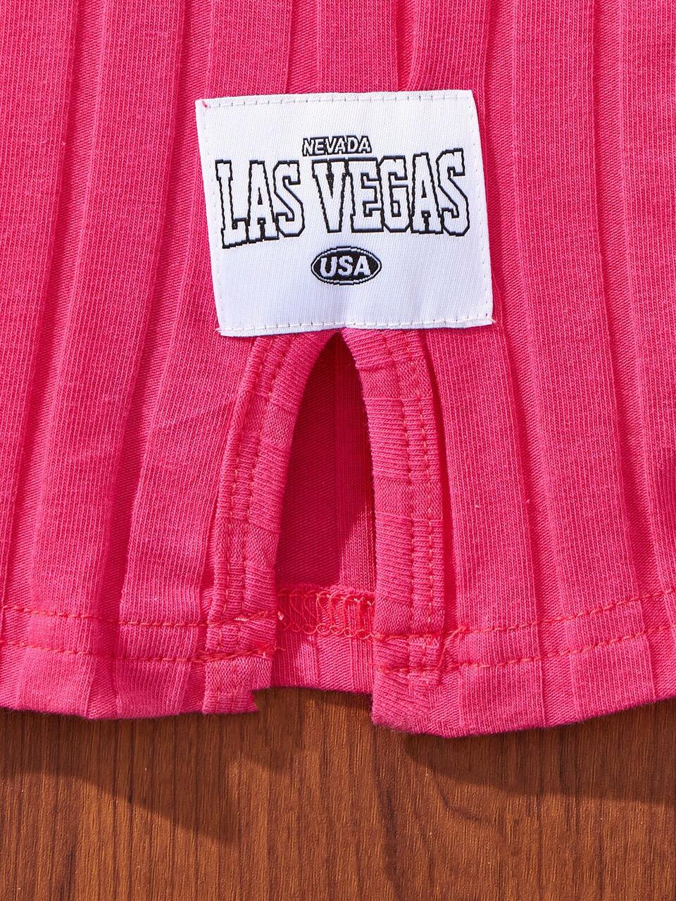 2pcs/Set Tween Girls' Knitted Solid Color Round Neck Sleeveless Loose Casual Dress And Woven Solid Color Chiffon Casual Shirt