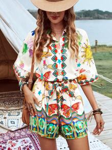 SHEIN VCAY Women Music Festival Jumpsuits - Multicolor - View 3