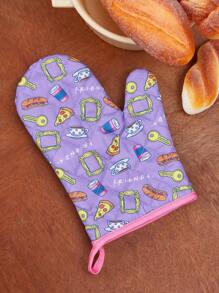 FRIENDS X SHEIN Maldives & Trilu Chip Print Heat Resistant Kitchen Baking Accessories, Choose From Gloves Or Pot Holders, Oven-Friendly, Thick Pad Insulation