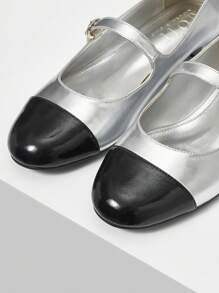 MOTF PREMIUM WOMEN'S ROUND-TOE COMFORTABLE FLAT SHOES WITH PATCHWORK DETAIL VACATION SHOES SUMMER