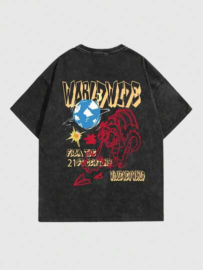 Street Life Herren-t-shirt Mit Rundhalsausschnitt Und Musterdruck