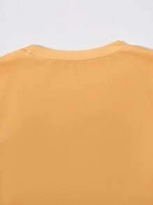 SHEIN Explorewe 青少女短袖印花上衣加實色貨物褲2件套裝，春夏季