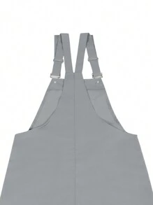 Manfinity Homme Pantalones Cortos De Tirantes Sólidos Casuales De Verano Para Hombre - Gris - Ver 5