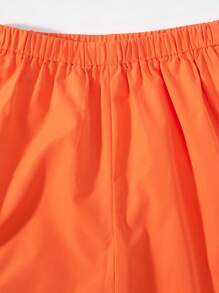 SHEIN Explorewe 青少女短袖印花上衣加實色貨物褲2件套裝，春夏季