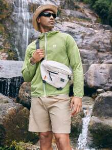 In My Nature Men's Lightweight Hooded Zip Up Sun Protection Jacket With Letter Print