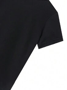 SHEIN T-shirt à manches courtes col rond pour garçon jeune, style décontracté d'été, avec motif de guide de dinosaure de bande dessinée