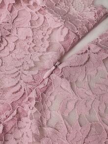 Valentine Flare Sleeve Lace Mermaid Hem Dress,Ladies' Gothic Sexy Halloween Clothing,Christmas Dress - Dusty Pink - View 3