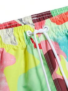 Manfinity KASUA Men's Random Print Beach Shorts - Multicolor - View 5