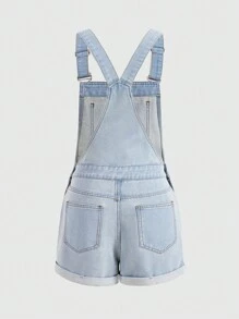 ROMWE Kawaii 女式卡通猫刺绣植物图案牛仔短裤，学校